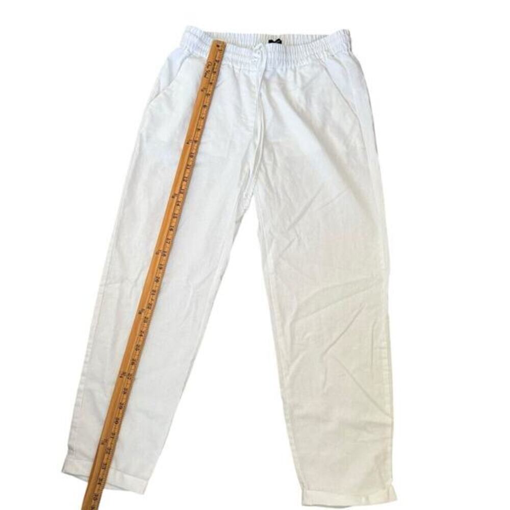 J. Crew Linen Blend Retreat Old Money Beachcore Pull On Relaxed White Women Pant - Picture 5 of 10